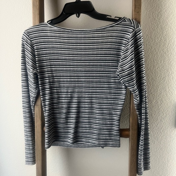 WILD LOVE - Striped Black and White Women's Top - size M - Picture 2 of 4